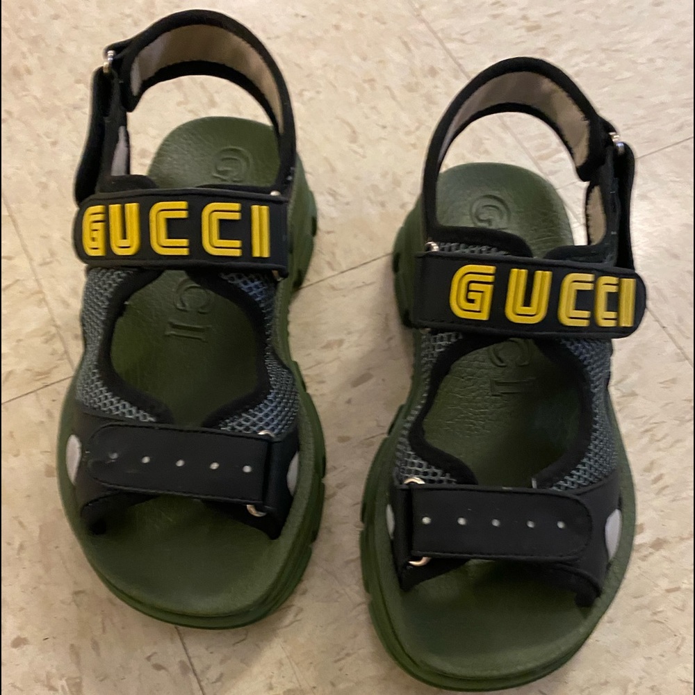Green Gucci sandals